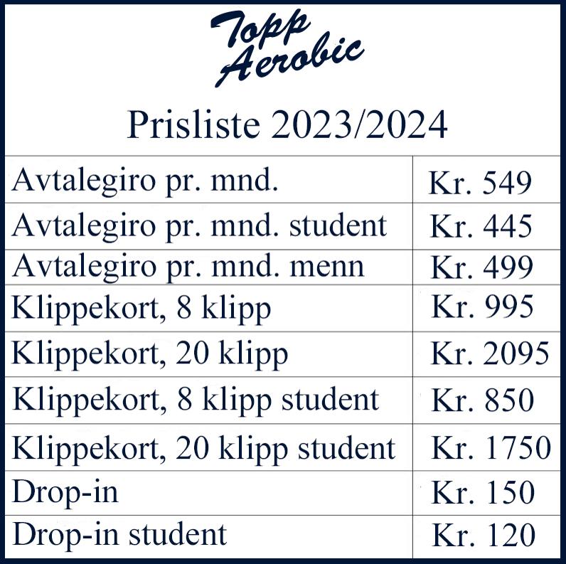 Prisliste 2023/2024